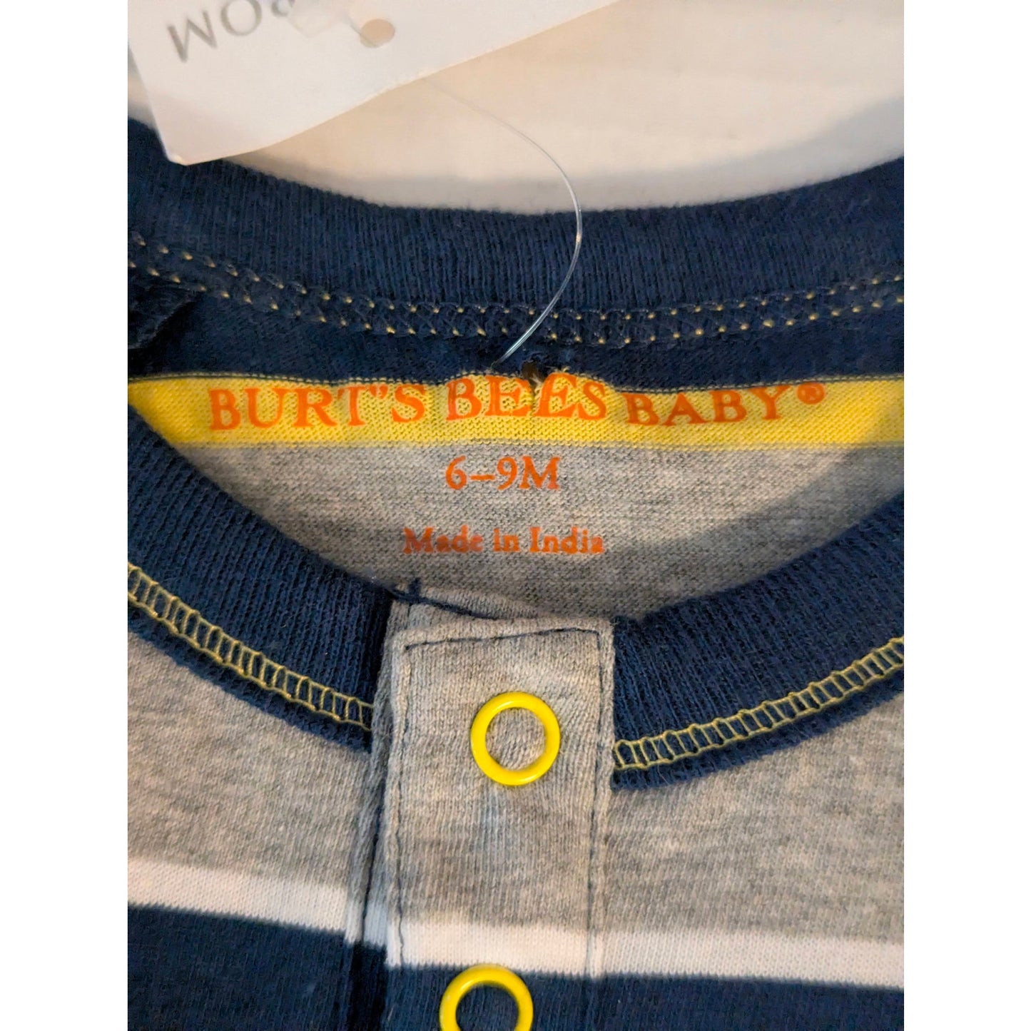 Burt's Bees Baby Infant Boys Striped Organic Cotton Romper 6-9M