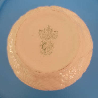 Vintage Belleek Ireland Neptune Shell Open Sugar Bowl 6th Mark Green 0857