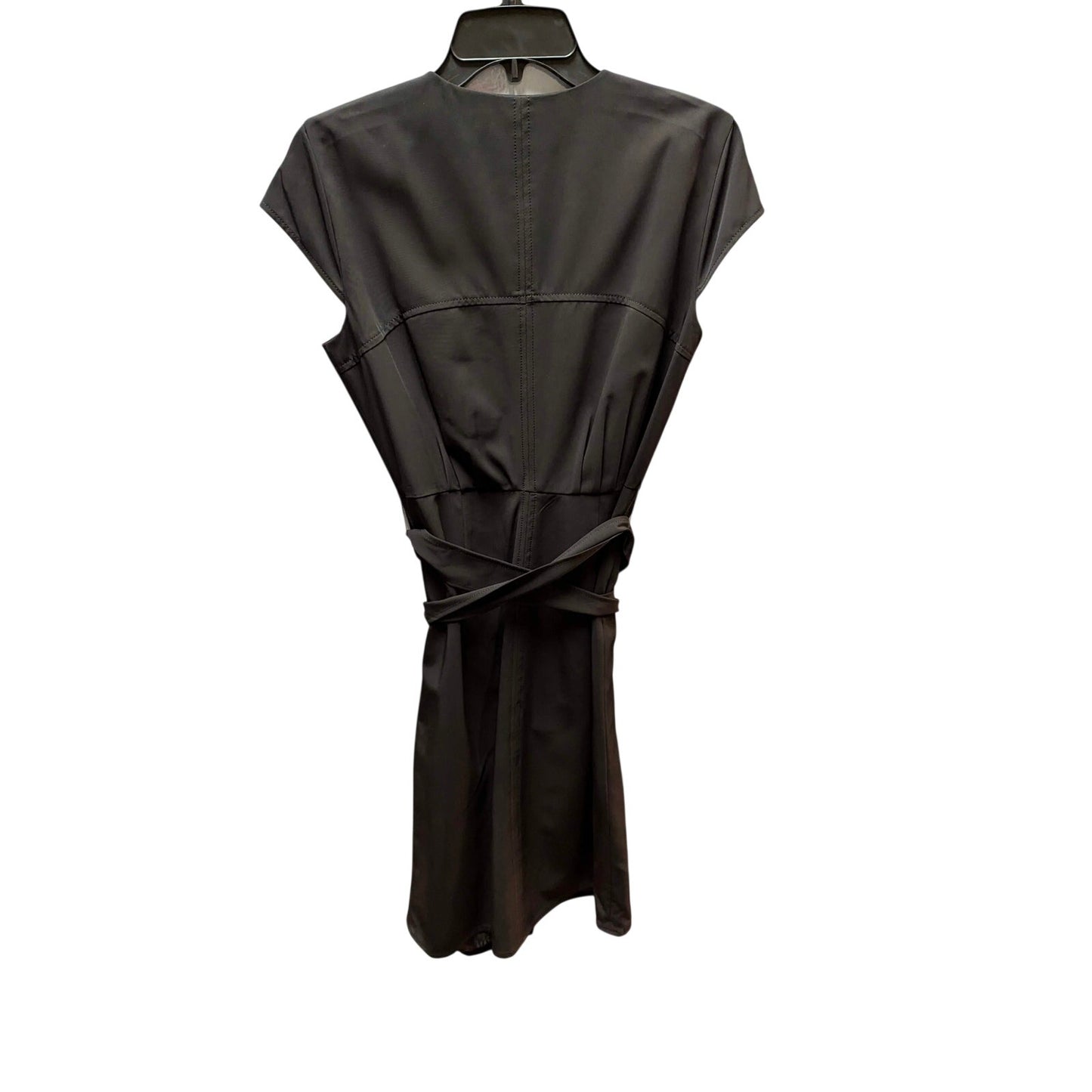 Calvin Klein Black Short Sleeve Trench Style Belted Midi Dress Small Vintage Y2K