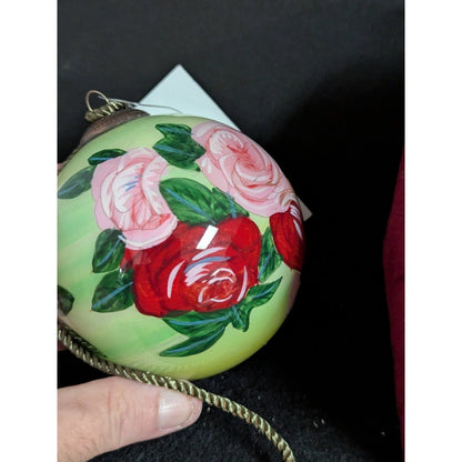 La Pastiche Pierre-Auguste Renoir 'Discarded Roses' Hand Painted Glass Ornament Collectable