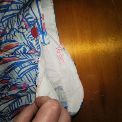 Lilly Pulitzer Callahan Shorts Size 16 Red Right Return Sailboat Print