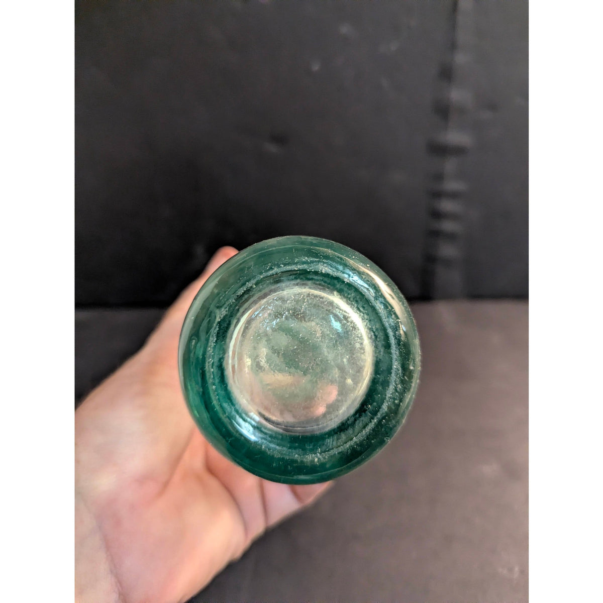 Antique Codd Neck Glass Soda Bottle Aqua Embossed Star Marble Stopper