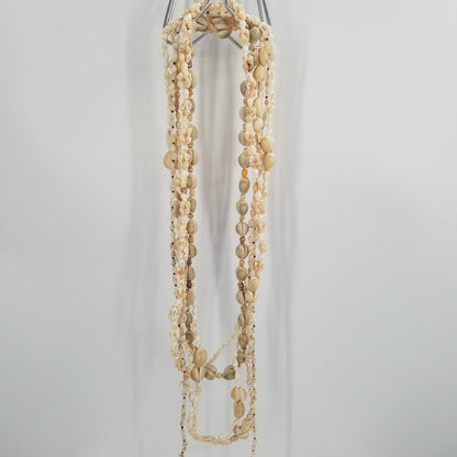 vINTAGE cowrie shell necklaces Lot of 5 Beach shells various lengths
