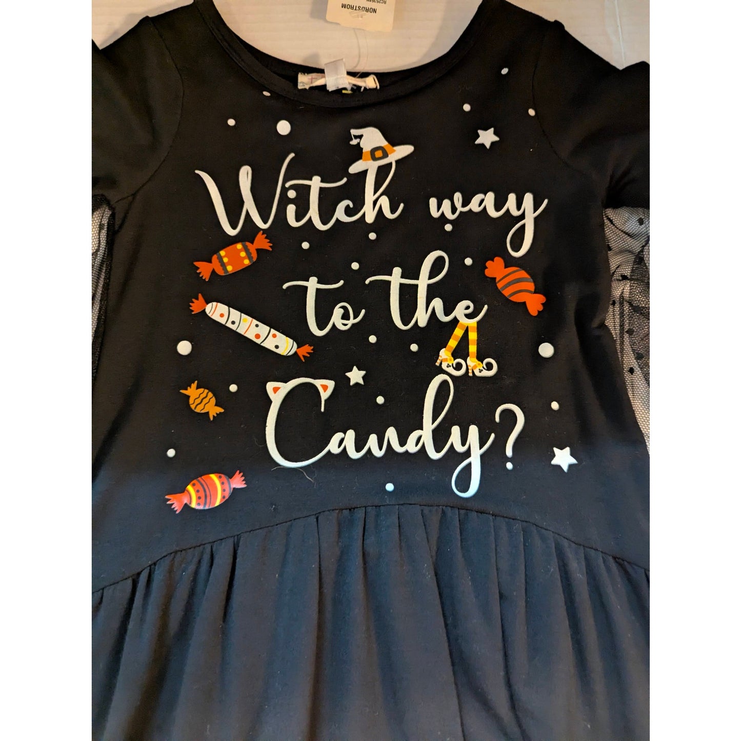 Truly Me Girls Black Witch Way to the Candy Halloween Dress Size 4 NWT