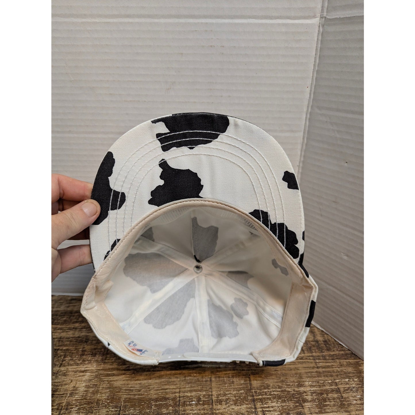 Vintage Real Skateboards Cow Print Snapback Baseball Cap Hat Y2K