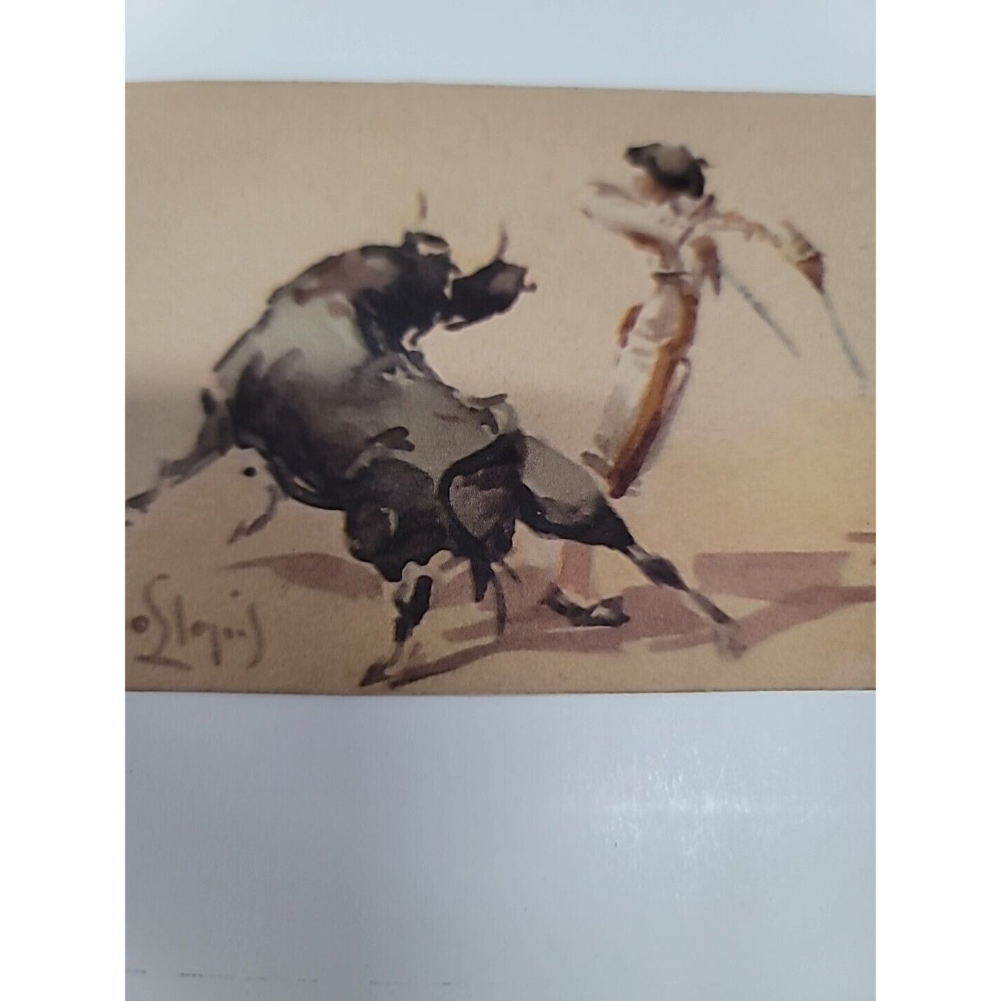 Vintage Picadores Bullfighting Carlos Ruano Llopis LITO Leosa Mexico Postcard