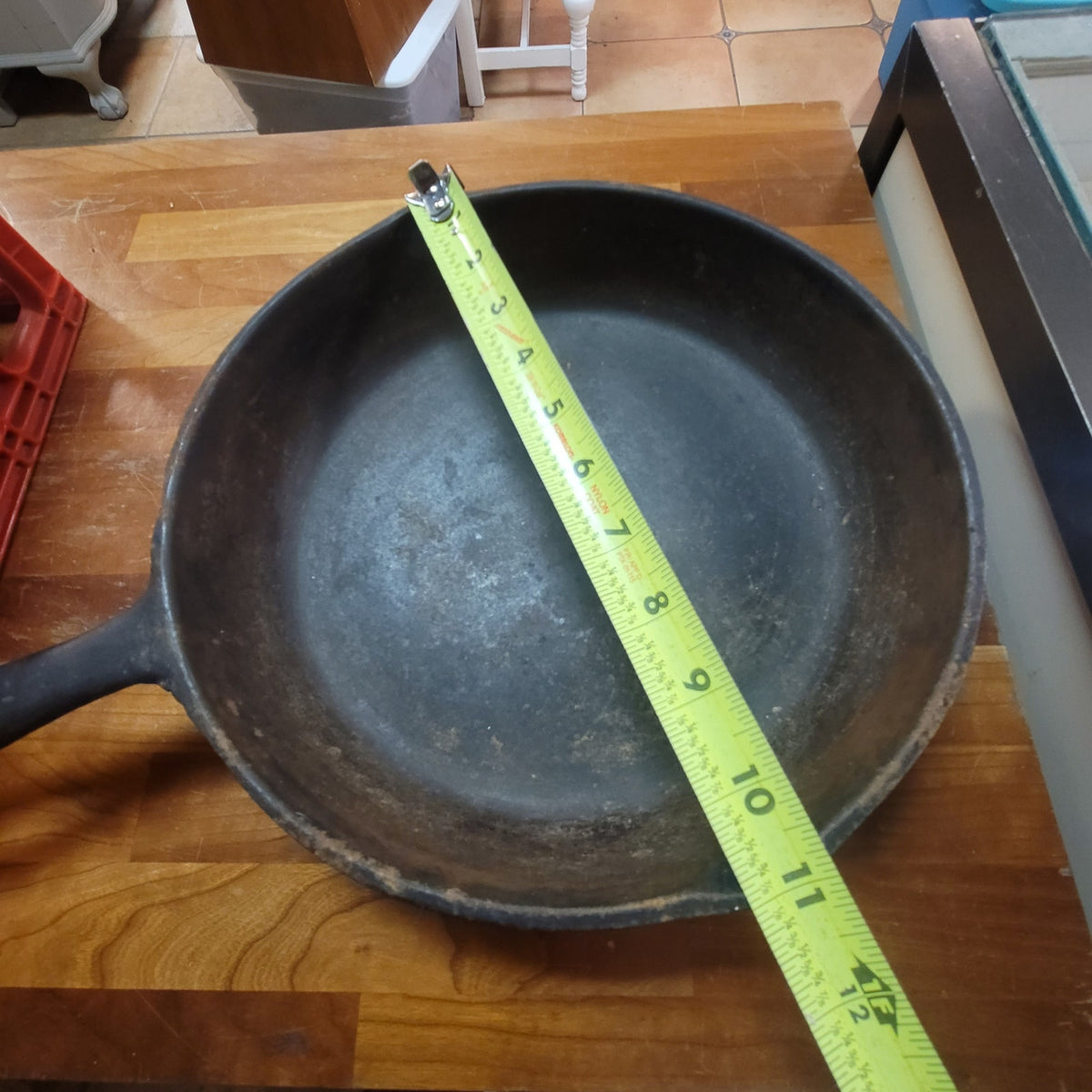 Vintage 1920s-40s BSR #8 Cast Iron Skillet Red Mountain Series Heat Ring 10.5"