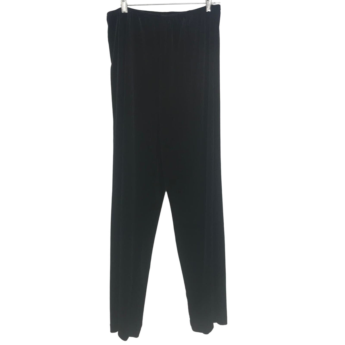 Black Velvet Pants High Rise Elastic Waist sz 14 Travel Spandex Track Suit Pants
