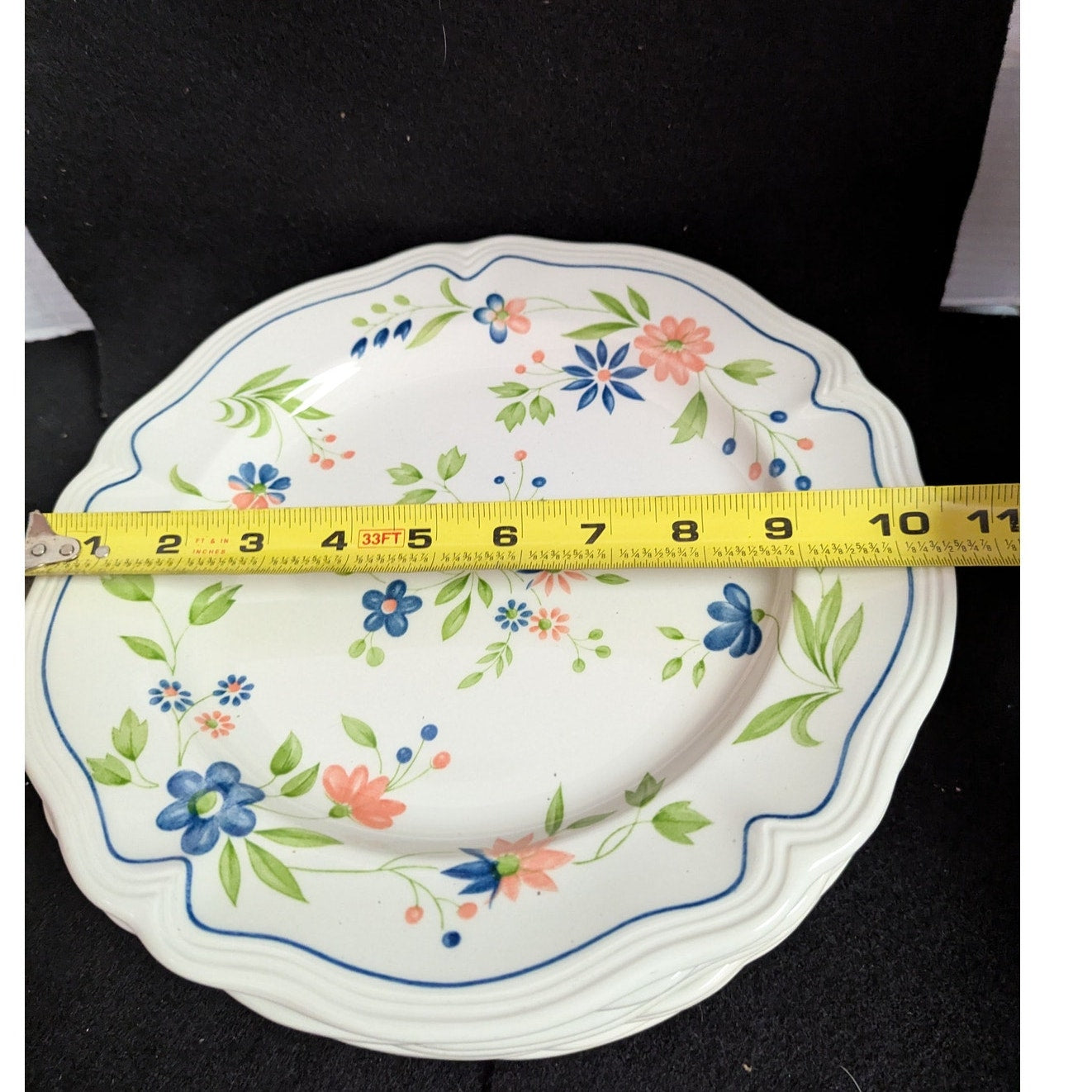 Sears Country French Ironstone Dinner Plate Vintage Cottage Floral Ceramic Dish