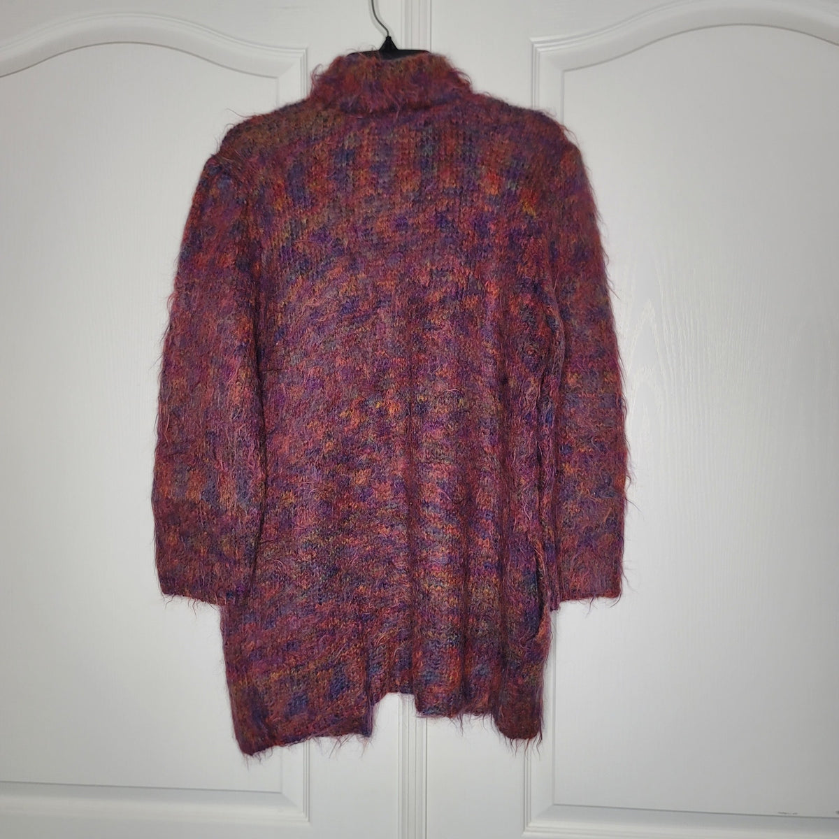Vintage La Maille Mohair long sleeve sweater Japan XL GREAT buttons pocket Multi