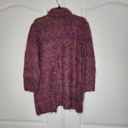 Vintage La Maille Mohair long sleeve sweater Japan XL GREAT buttons pocket Multi