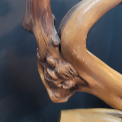 Artisan Wood driftwood triple Candle holder freeform brutalist GNARLY branch