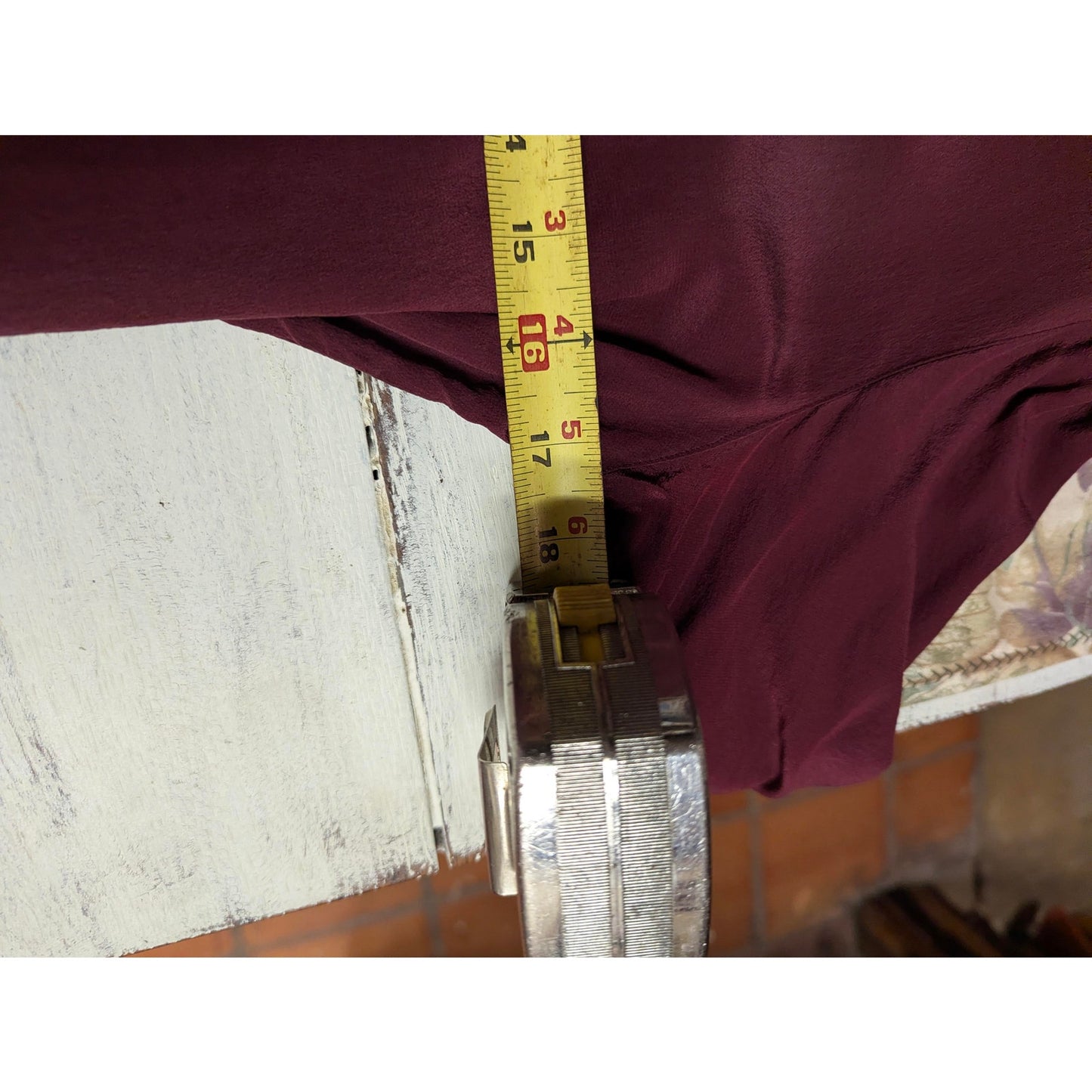 Christian Dior Cowl Neck Long Sleeve Top Size 6 Small Burgundy 100% Silk Blouse