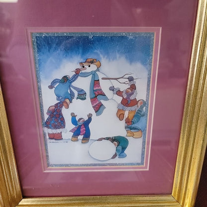 Vintage Barbara Lavallee Alaskan Art Prints Lot of 2 Framed Matted 1990