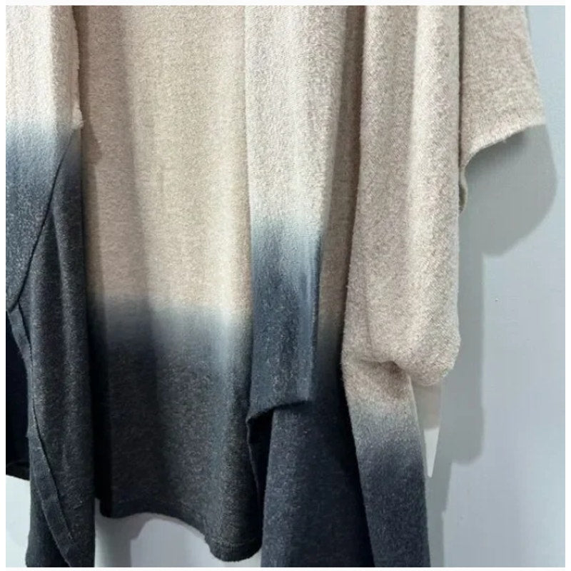 Status by Chenault Open Ombré Light Cocoon Wrap cozy Cardigan LARGE NWT