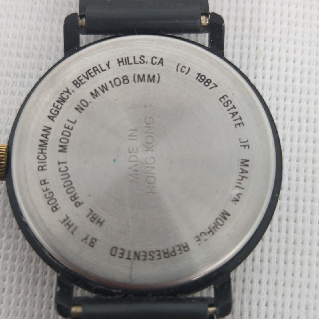 Vintage 1987 Marilyn Monroe Quartz Watch Estate Edition Japan Movt. Rubber Band
