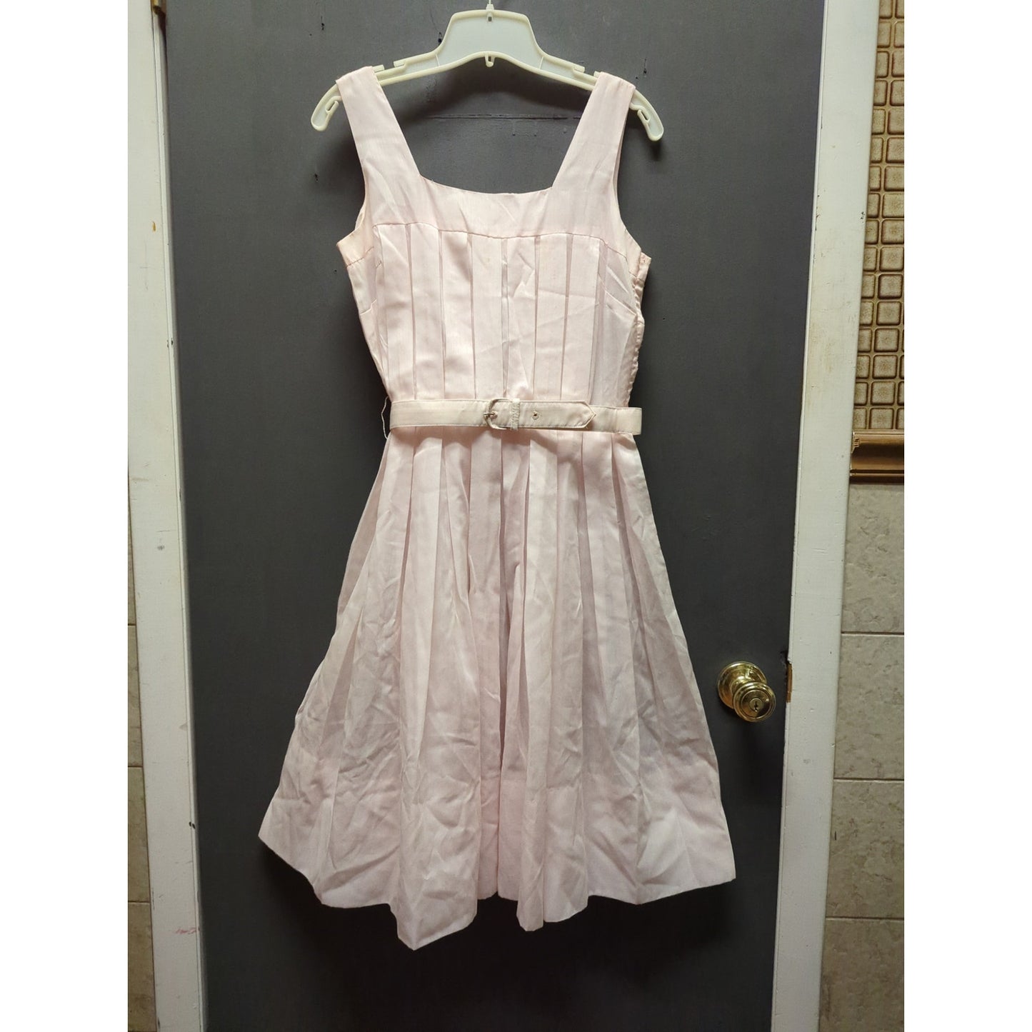 Palm Fashions Vintage 1960's Pleated Sun Dress Pink Small Lightweight