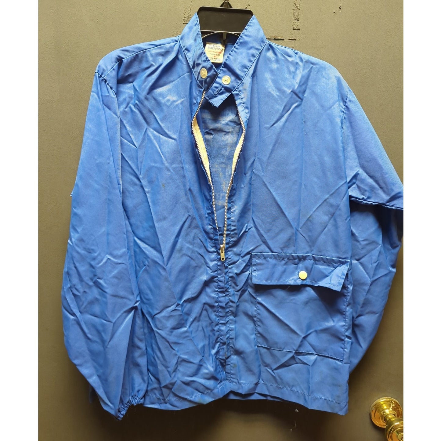 Vintage Nylon Ebert Enterprises Small Blue windbreaker country market full zip