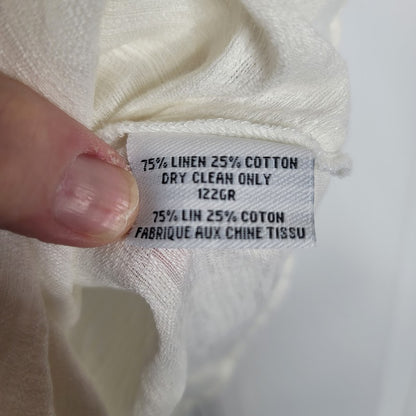 Eileen Fisher Medium women Ivory  Linen Cotton Tank Blouse Sleeveless Shirt