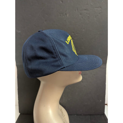 Vintage Lions Club Lordstown Navy Blue Snapback Trucker Hat Made in USA