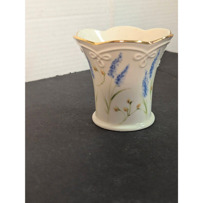 Vintage Lenox Fine Ivory Bone China Garden Flowers Miniature Flared Vase 24k