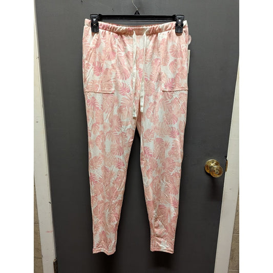 Hurley Soft Cozy PJ bottoms drawstring waist Pink botanicals Size Large NEW
