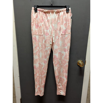 Hurley Soft Cozy PJ bottoms drawstring waist Pink botanicals Size Large NEW