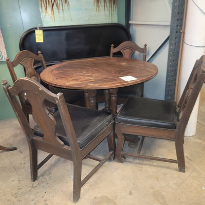 SECONDHAND SANDIES: Set of 4 chairs and a 48" round table Set AS IS