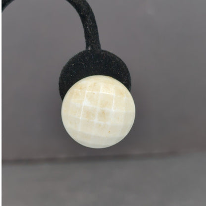 Vintage Cream Pearl Gold Tone Molded Geometric Grid Button Clip On Earrings