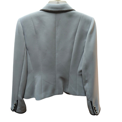 Tahari ASL Size 4P  Pastel Blue Cropped Blazer Vintage Coquette Academic Style