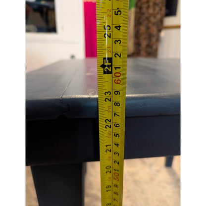 Secondhand Sandies: 24" x 24" Blue solid wood table  side end