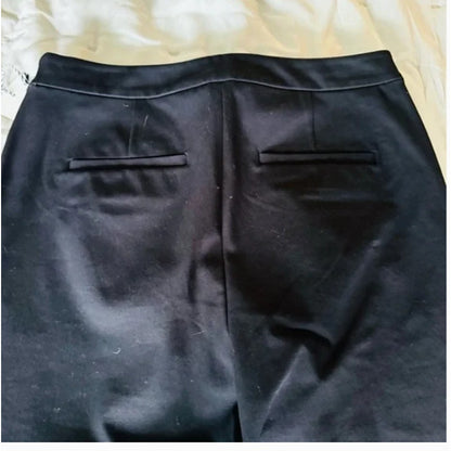 1901 black flat front side zip dress pants ankle slit Size 4 Career NEW stretch