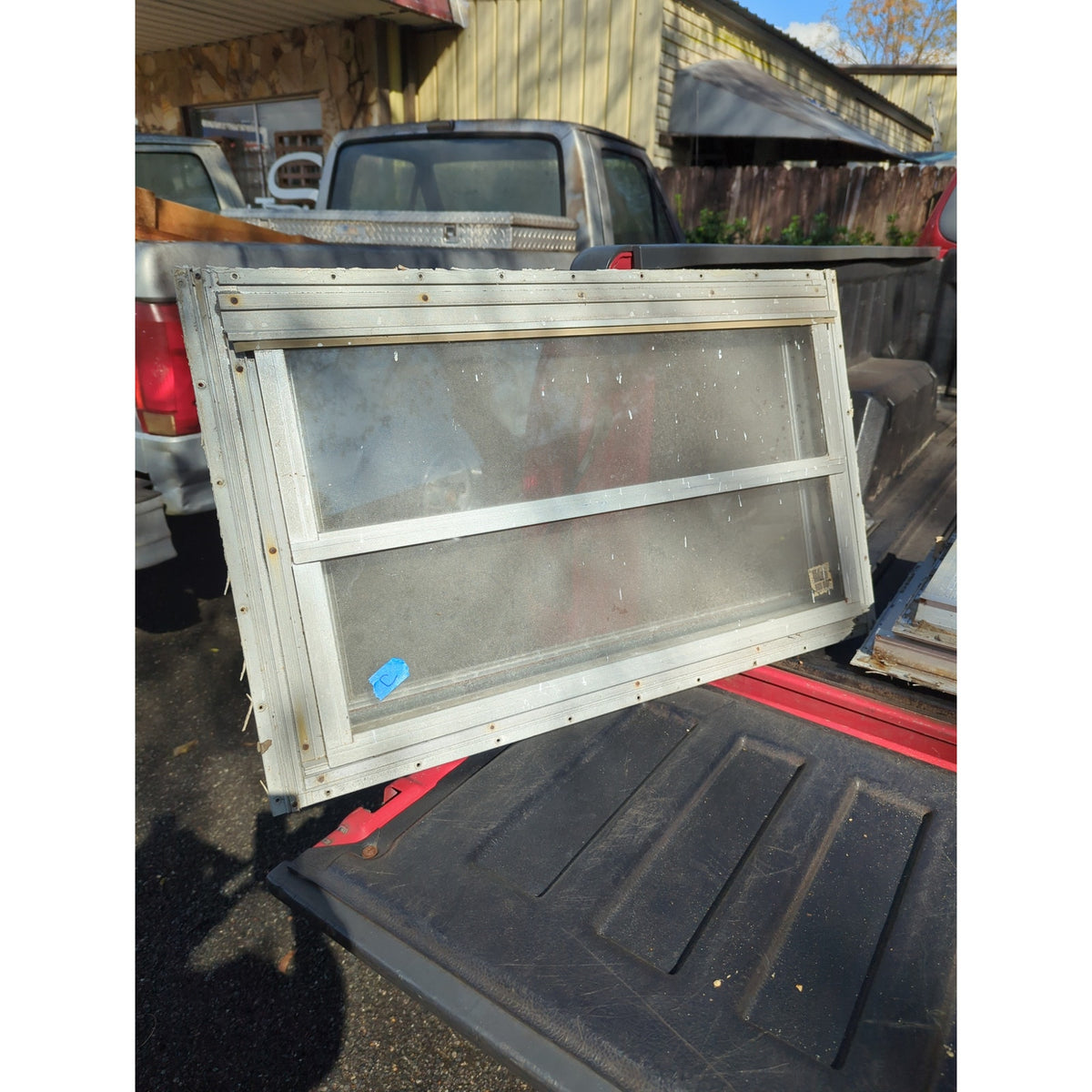 1976 Scotty Serro Camper ORIGINAL Window metal screen aluminum glass SIDE PANEL