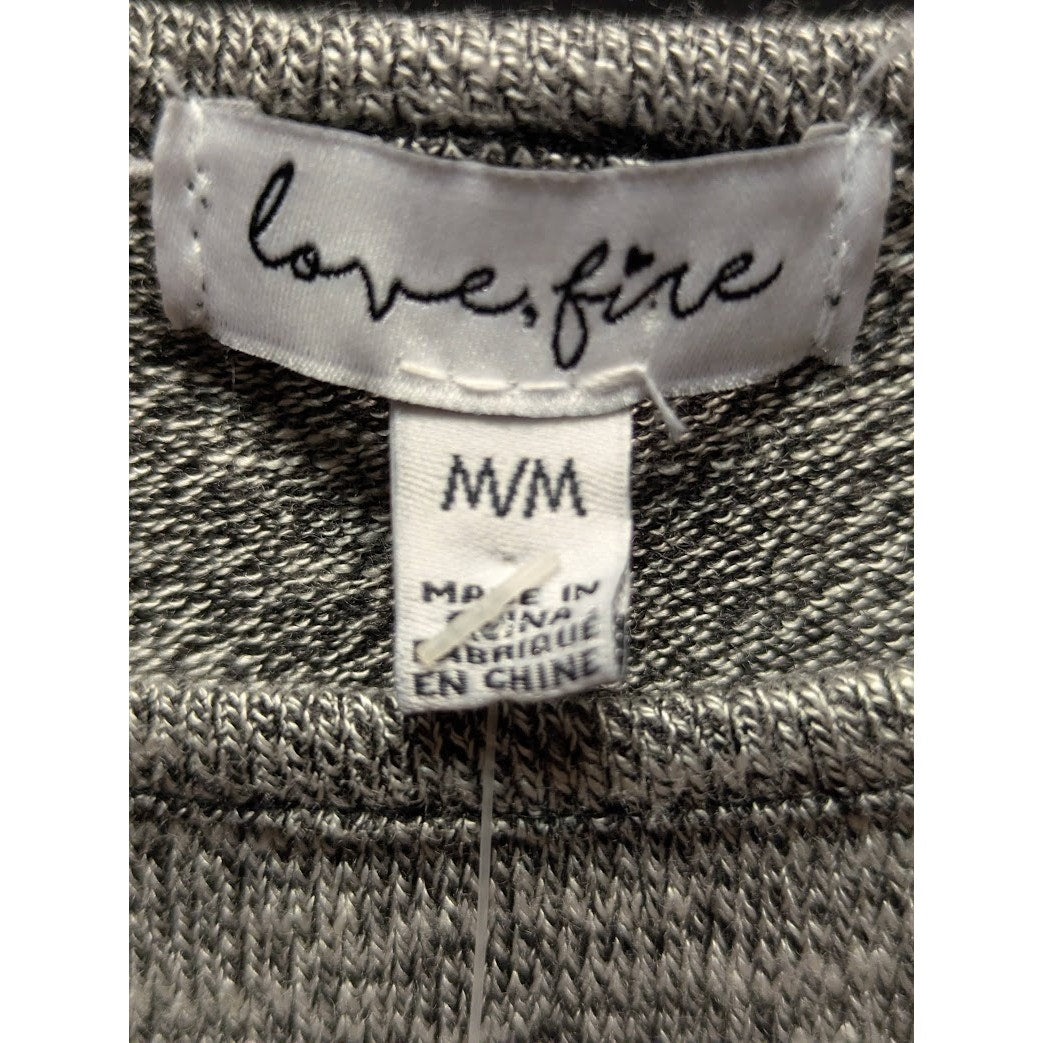Love, Fire Girls' Heather Gray Lace-Trim Peplum Top NWT Size Medium