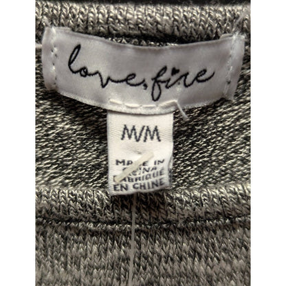 Love, Fire Girls' Heather Gray Lace-Trim Peplum Top NWT Size Medium