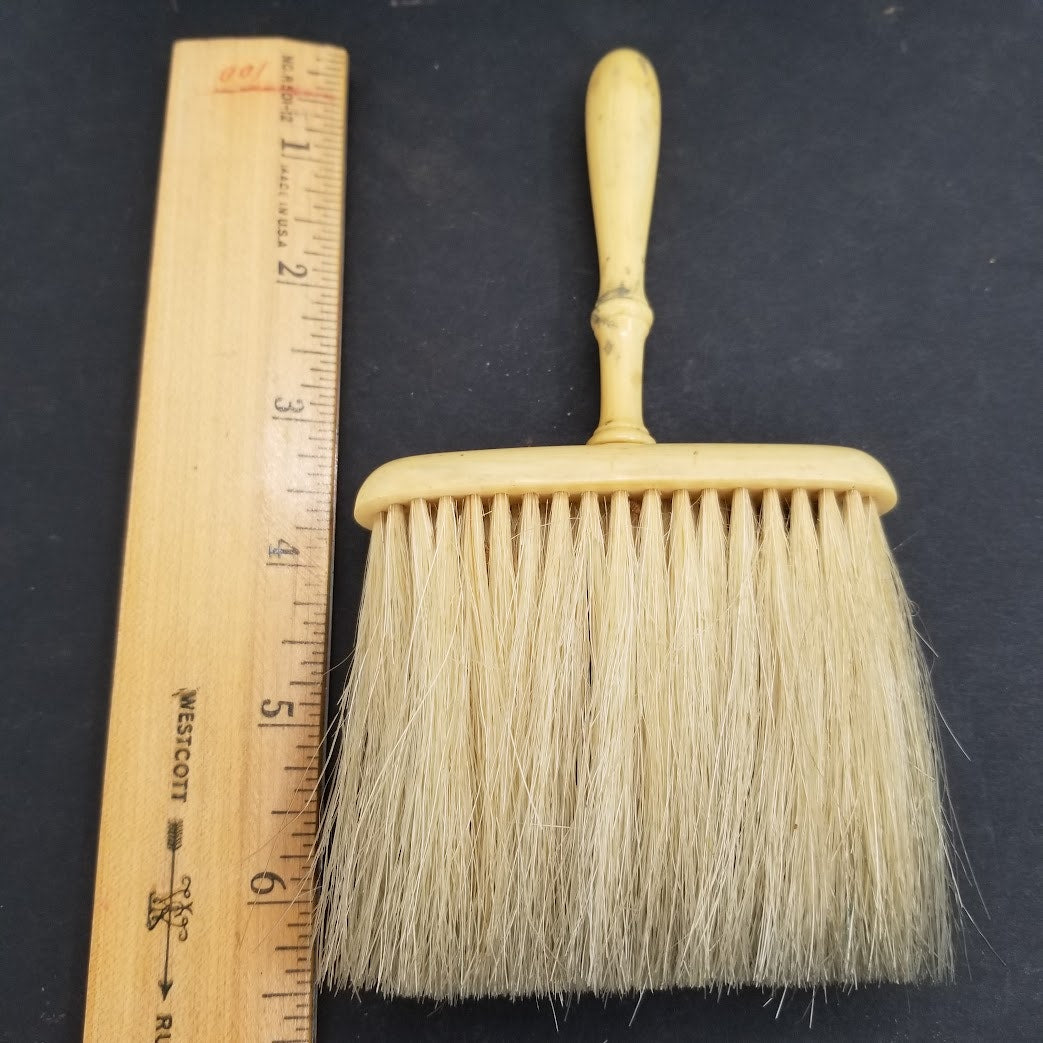 Celluloid Barbers Brush 1930 Horse Hair bristles 6.5" x 3.5" Antique Tonsorial