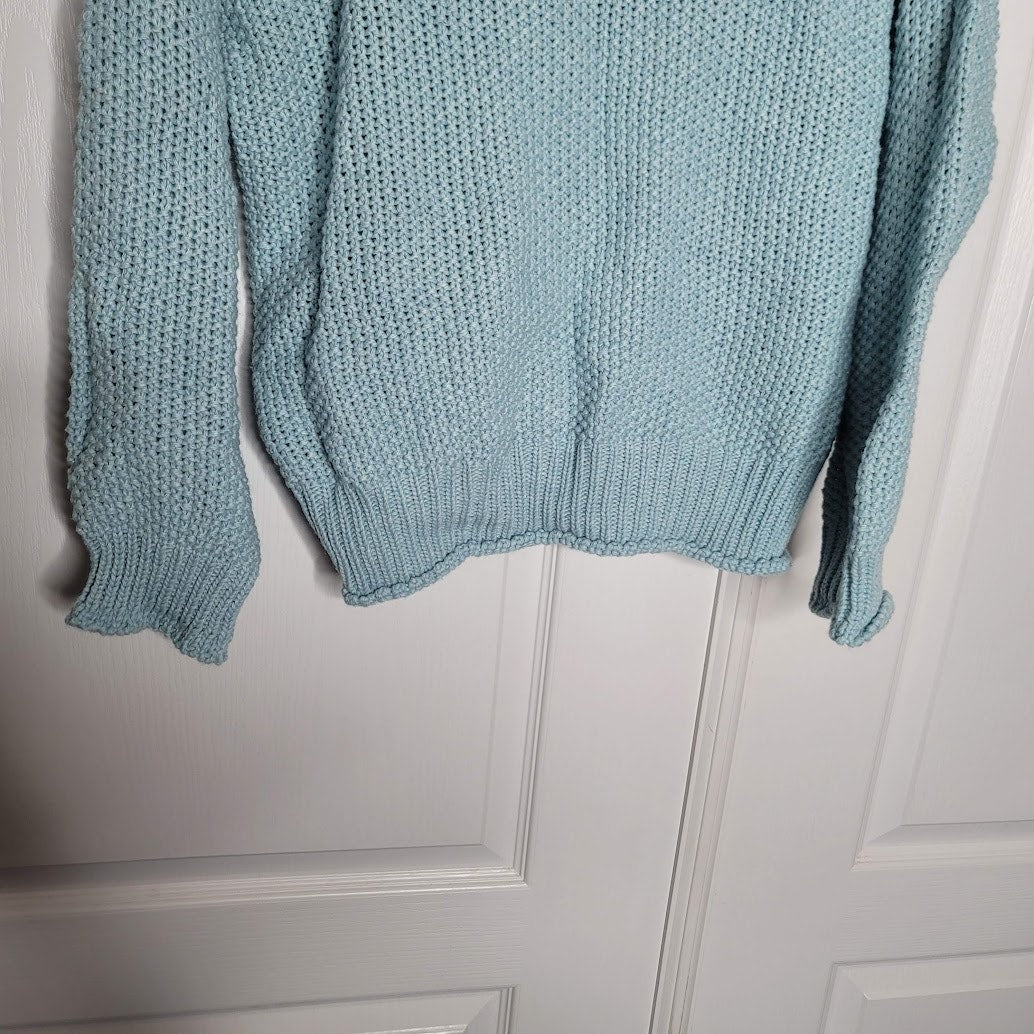 BB Dakota Size Small Blue Knit Sweater Turtleneck Cotton Blend long Sleeve NEW