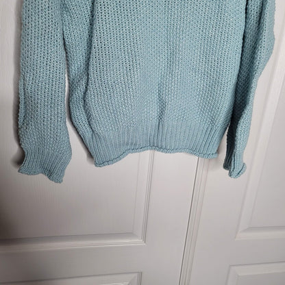 BB Dakota Size Small Blue Knit Sweater Turtleneck Cotton Blend long Sleeve NEW