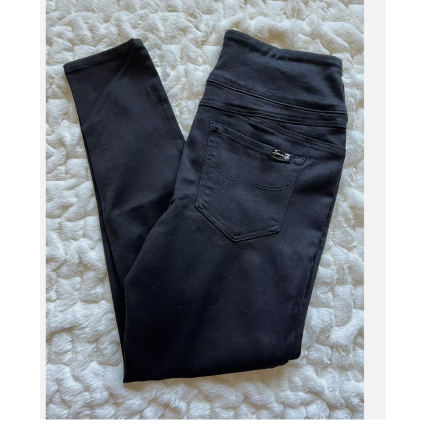 Seven7 Women's Size 22W ULTRA HIGH RISE LEGGING PULL ON TUMMY TONER Black Pants