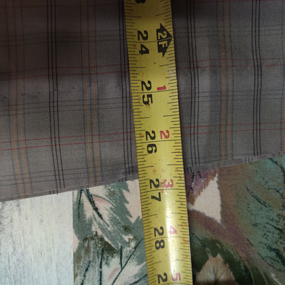 Vintage Gray Plaid Silky Blend Pleated Knee-Length Skirt Small