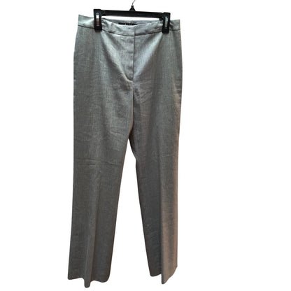 Alex Marie Flat Front Linen Blend Trousers Womens 2 Grey Minimalist Pants Career