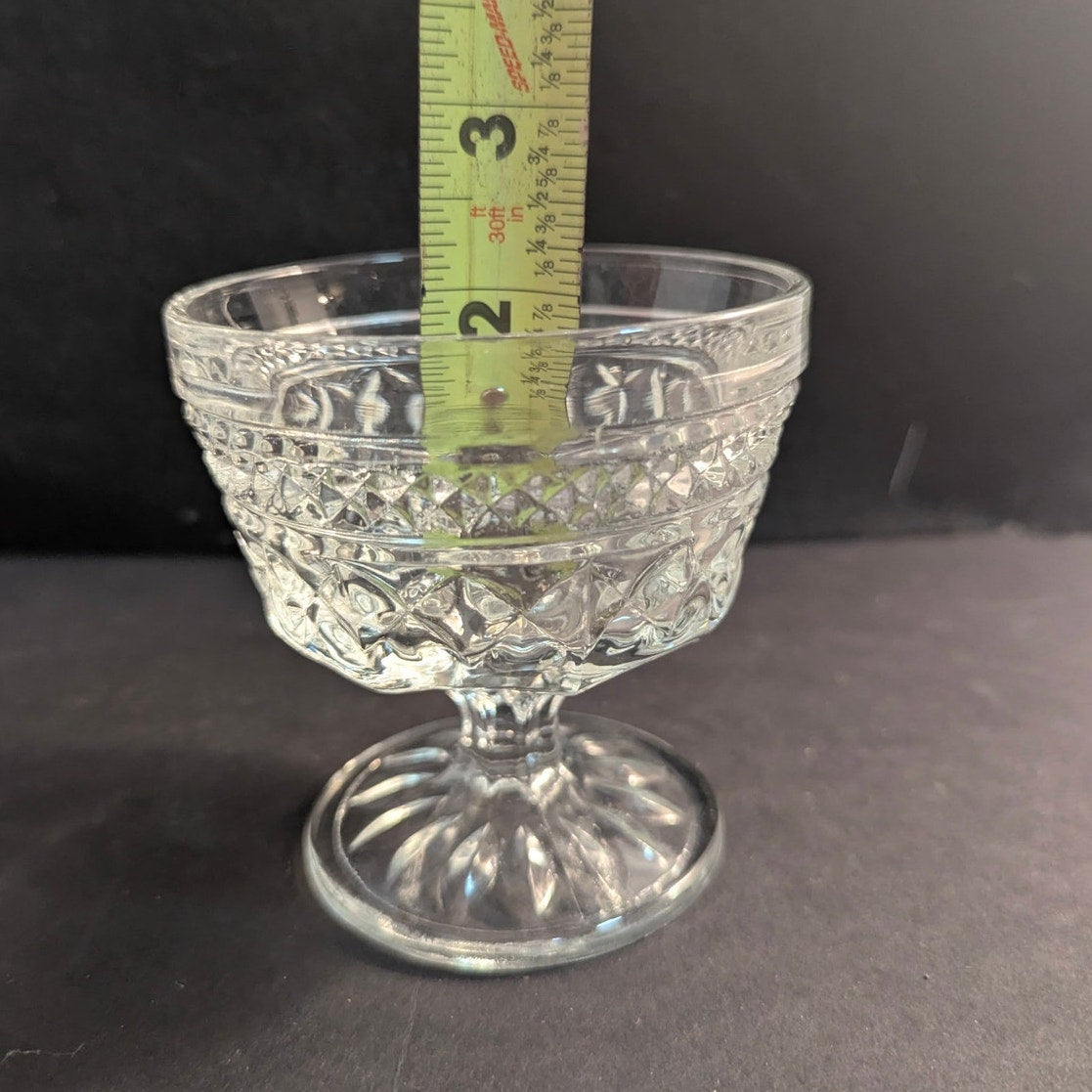 Anchor Hocking Wexford Clear Glass Footed Sherbet Dessert Dish