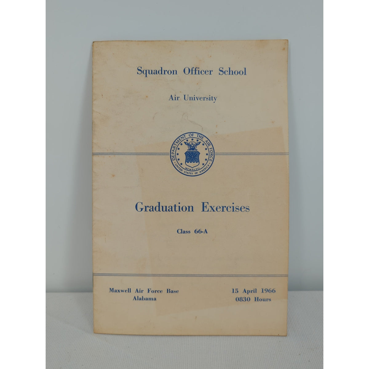 Squadron Officer School 66-A Graduation ExercisesMaxwell Air Fo April 15, 1966