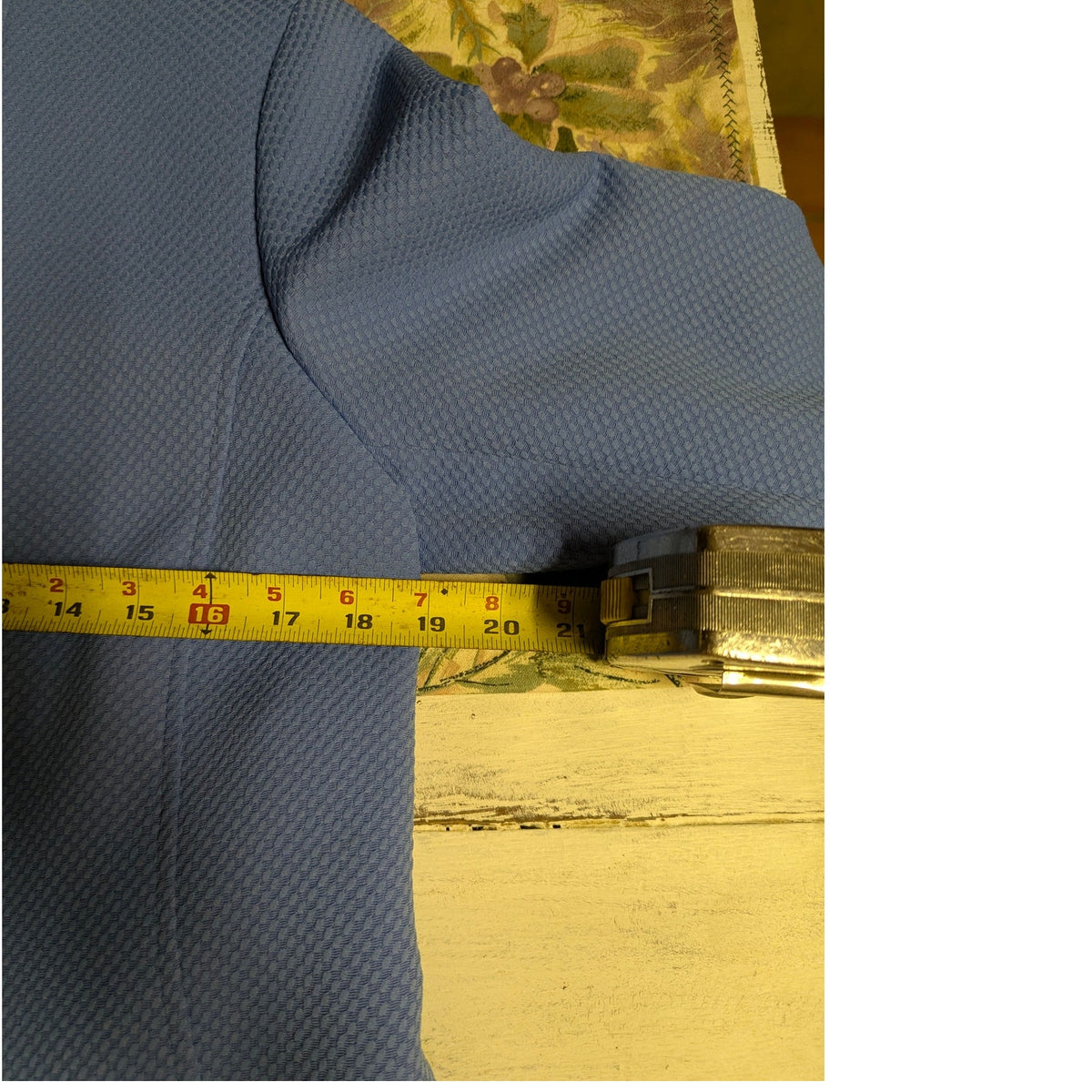 Louben Periwinkle Blue Dobby Fabric Blazer Stand Collar Vintage Career 8