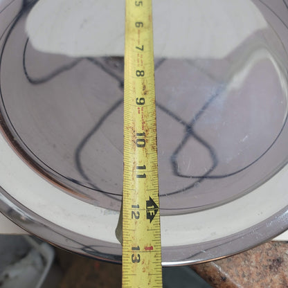 Stainless Steel Round Platter Tray Serving Dish Vintage MID CENTURY MODERN