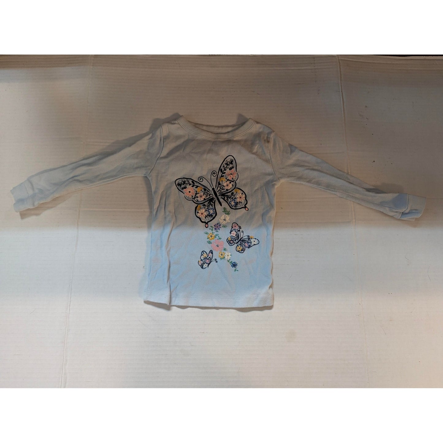 Member’s Mark Toddler Girls Blue Butterfly Pajama Shirt Size 2T