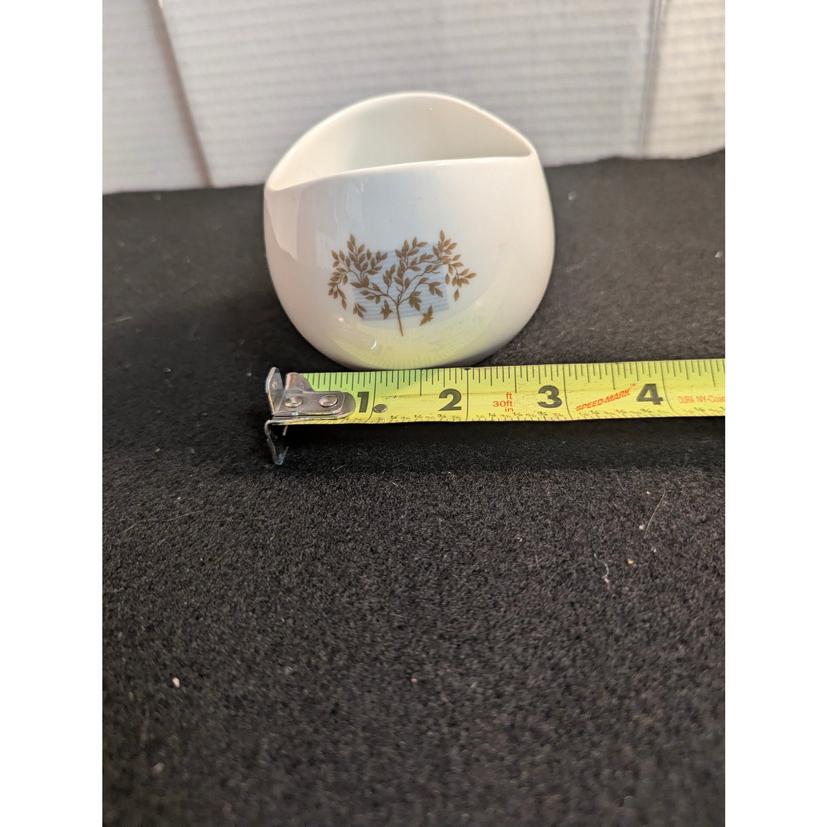 Vintage Thomas Bavaria Germany Porcelain Gold open Sugar Bowl Skeleton leaf
