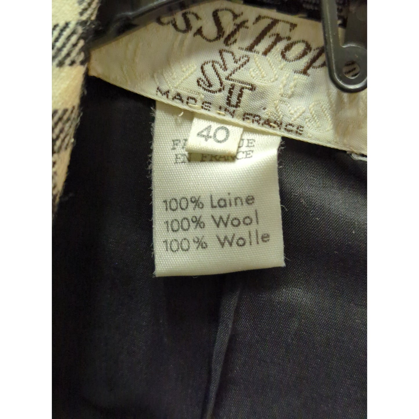 Vintage Yves St. Tropez Gingham Wool Blazer Puff Sleeve Peplum Jacket 40