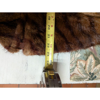 Vintage Elynor Cain Mink Fur Capelet Cropped Stole Shrug Wrap Hollywood Retro