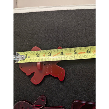 Vintage Red Plastic Christmas Cookie Cutters Lot of 6 Hallmark USA